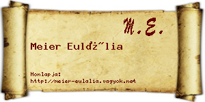 Meier Eulália névjegykártya